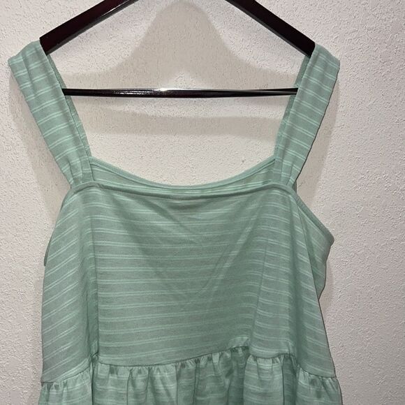 A.N.A. Flowy Strap Peplum Tank Cameo Green Stripe Blouse Women's Size XXL - Picture 9 of 11